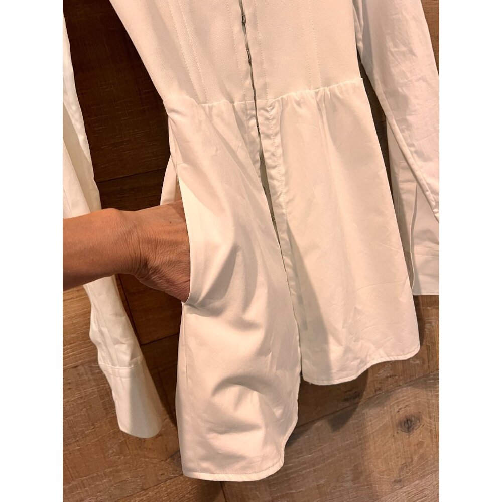 Dion Lee Hook mini white shirt dress Size US 2 - Picture 7 of 11